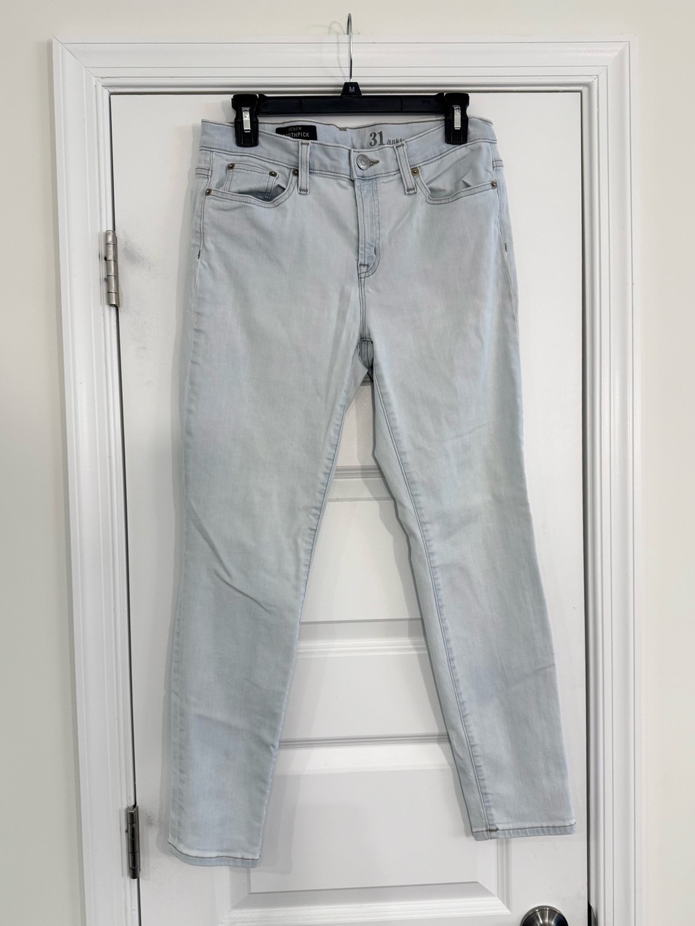J. Crew Toothpick Skinny Ankle Jeans Women’s 31 Light Wash Stretch Denim